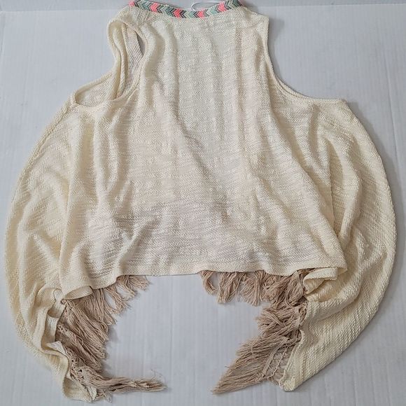 Love Culture Knit Boho Vest- Cream - Picture 3 of 8